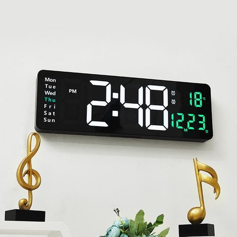 Grande orologio da parete a LED con telecomando per soggiorno - Display multifunzionale (1/5)
