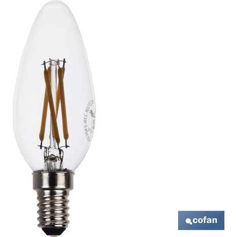 Ampoule LED à Filament Bougie E14 4w 470lm 2700k (1/2)