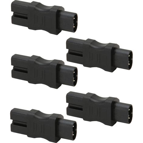 Lot de 5 adaptateurs secteur IEC320 C8 vers C15 2500 W, ignifugés, convertisseurs de prise IEC320 250 V (1/5)