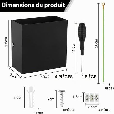 Applique Murale LED 7W Intérieur Carrée Noir (1/5)
