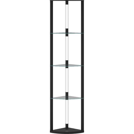 Lampada da Terra con 5 Ripiani e Luce LED 3 Livelli di Luminosità e Interruttore a Pedale Nero (1/5)