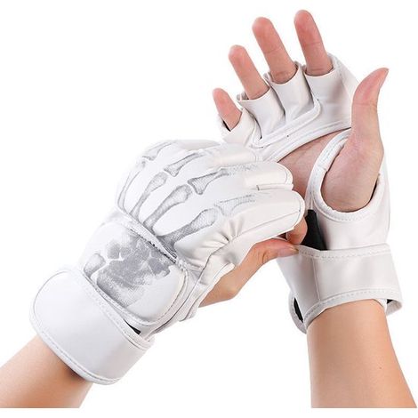 Gants MMA sans doigts – Gants d'entraînement pour kickboxing, muay thaï, grappling et sac de frappe – Pour adultes et jeunes – Noirs (1/4)