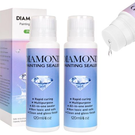 2 Pièces Scellant Pour Peinture Diamant,240ml Colle Diamond Art Painting,Colle Pour Puzzle,Colle D'Étanchéité Pour Peinture Diamant Convient À Tous Peinture Diamant, Peinture Diamant De Bricolage (1/5)