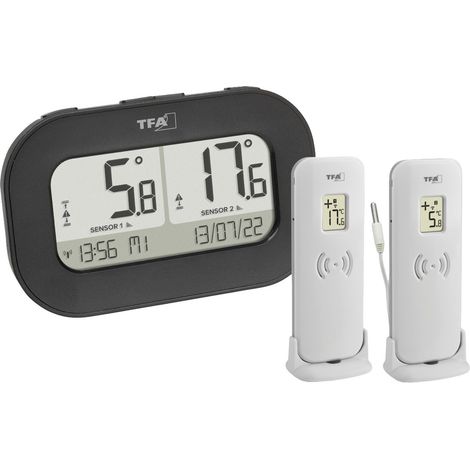 TFA Dostmann DOUBLE-CHECK Funk-Thermometer digital Schwarz 30.3073.01