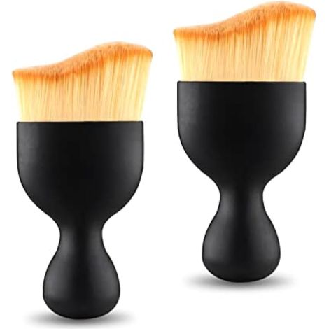 Fogfar Lot de 2 brosses à poussière pour intérieur de voiture, design incurvé doux pour tableau de bord de voiture, aérations de climatisation, ordinateur, anti-rayures (jaune) (1/5)