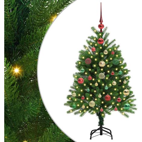Sapin de Noël，Arbre de Noël avec 150 LED avec support Vert 120 cm PE CFW49027 (1/5)