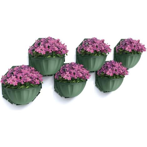 Pot mural modulaire  Set de 6 pièces pour Compositions Personnalisées, Mur Végétal - Vert mousse - Livraison gratuite
