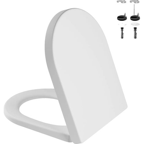 Couvercle de toilette, fermeture douce, fonction de libération rapide, BLANC (1/2)
