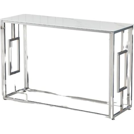 Console finition chrome plateau effet marbré120 cm SOPHIE (1/3)