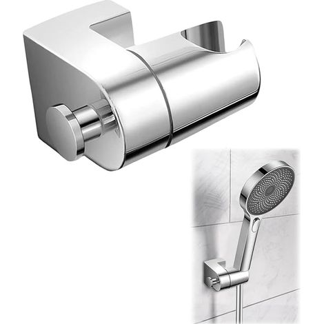 Duschkopfhalterung, Handbrausehalterung, Duschkopfhalterung, silberne Duschkopfhalterung, Wandmontierte Duschhalterung, geeignet für verschiedene Handbrausen (silber). (1/5)