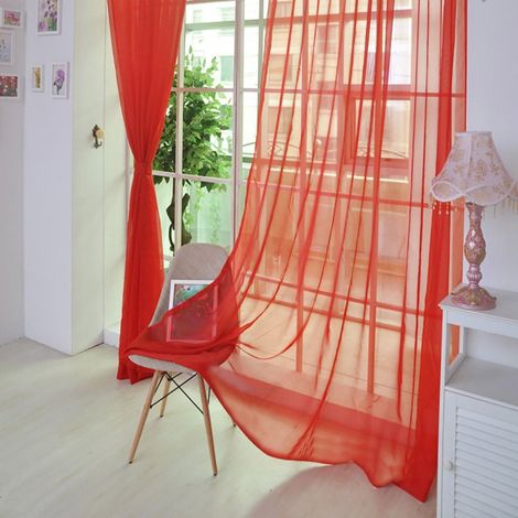 Rideau Voile - 200 x 100 cm - Filtre Lumière Douce - Pour Fenêtre Porte ou Décoration Intérieure - 1 Pièce (1/4)