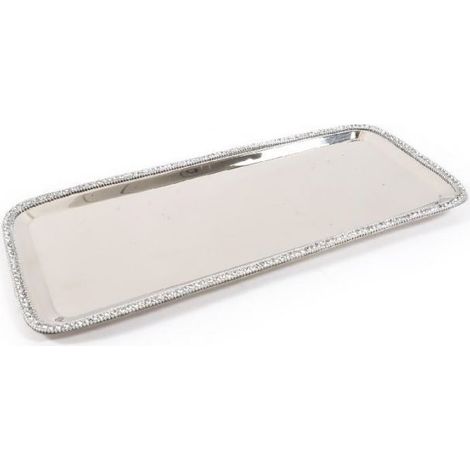 VASSOIO RETTANGOLARE IN SILVER "GLAMOUR" 39.5X16.5X1.5 CM
