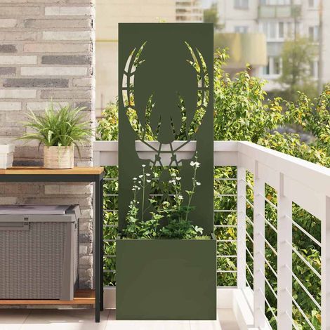 Garten Sichtschutz-Leinwand Tiermuster Olivgrün 50 x 150 cm