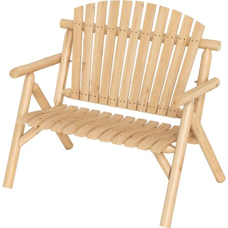 COSTWAY Sedia Da Giardino Panca Poltrona Esterno Divano 2 Posti Panchina Legno Massello Mobile Arredo Divanetto Schienale Alto Adirondack Seduta A Doghe Bracc (1/5)