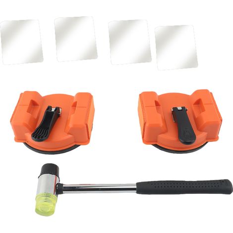 Kit de réparation pour plancher stratifié avec ventouses et maillet en caoutchouc (2 pièces). (1/5)