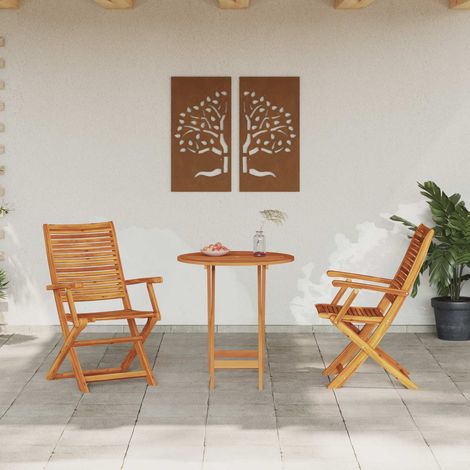 vidaXL Klapp Bistro Set 3 pcs Braun Massivholz Akazie (1/5)