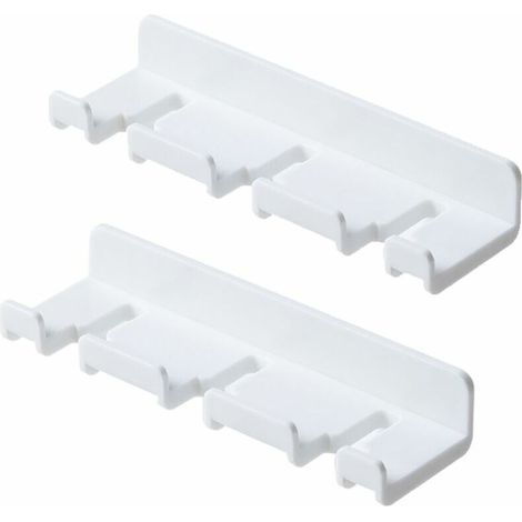 Crochet collant de rangement mural, crochet non perforé pour salle de bain et cuisine en pâte, support pour brosse à dents de salle de bain (blanc) (1/4)