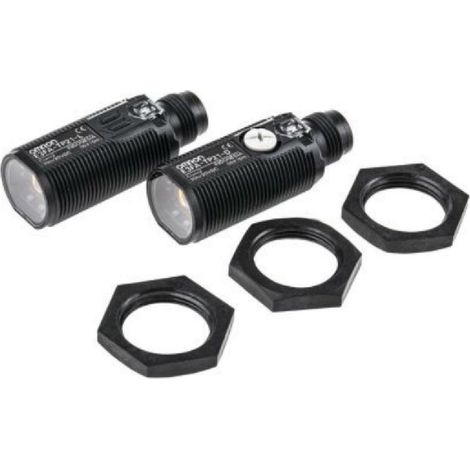Omron sensore fotoelettrico a tasteggio m18 plas. sbarramento 20m pnp, conn (1/2)
