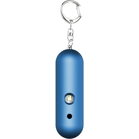 Porte-clés Alarme de Sécurité Personnelle Haute Décibels Double Klaxon Étanche Portable Lumière LED Stroboscopique Bleu pour Femmes Enfants (1/5)