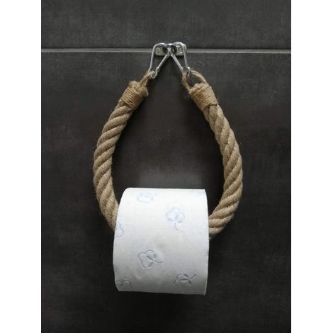 Vieux distributeur de papier toilette - Porte-serviettes - Corde - Style industriel - MADE IN FRANCE (1/4)
