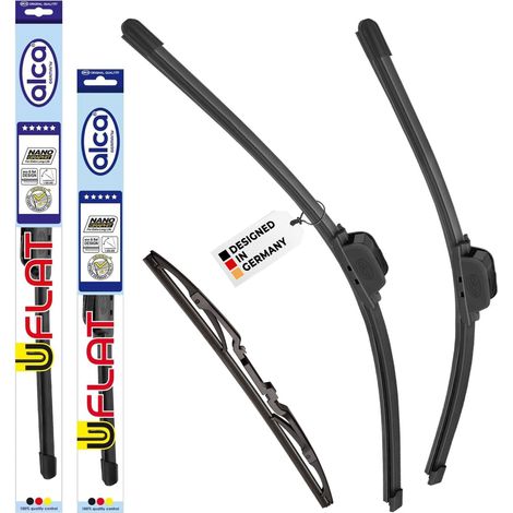 alca® Scheibenwischer mit Heckwischer ideal für SUBARU JUSTY IV 1.0 (09.2007 - 12.2010) U-FLAT Flachbalkenwischer