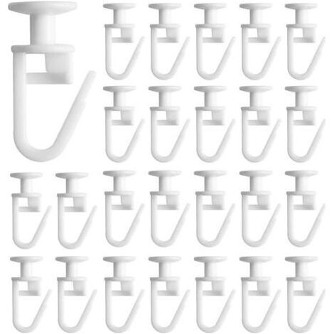 50 Pièces Glisseur pour Rail Rideau ,Plastique Crochets de Rideaux,Glisseurs de Rideau,Glissière de Rideau en,pour Rails de Rideau de Type Rail (1/5)