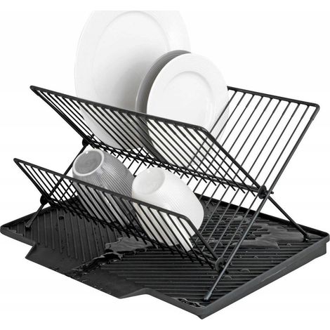 Escurreplatos Wenko Nelia negro 40 x 25 cm