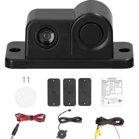 2 in 1 Visual Reversing Radars Camera Waterproof Video Rearview Camera Car Backup Camera with 1 Rada-2-in-1 Camera-Black (1/5)
