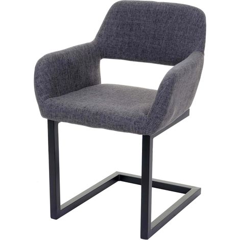Chaise de salle à manger HWC-A50 II, rétro - tissu, gris (1/5)