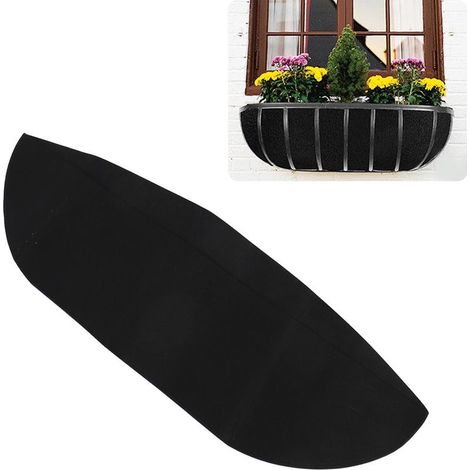 Doublure pour Pots/Paniers Jardinière Fenêtre - Doublure Non-Tissé Felt 3 Pièces Noir 61cm - Planter Basket Liner Remplacement Hanging/Fence (1/5)