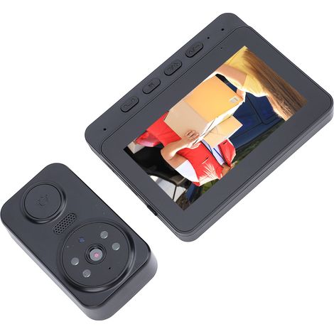 Caméra Sonnette Vidéo ABS Écran 4.3 Pouces Clair Interphone Sans Fil Bluetooth 8MP 1080P HD 170° Grand Angle Sonnette Intelligente Batterie 800mAh (1/5)