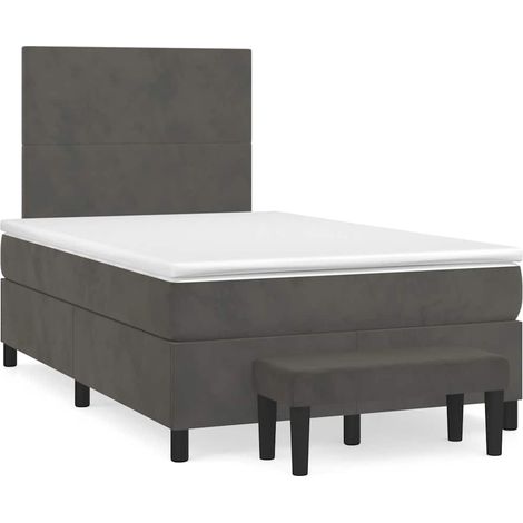 Boxspringbett mit Matratze Dunkelgrau 120x190 cm Samt (1/5)