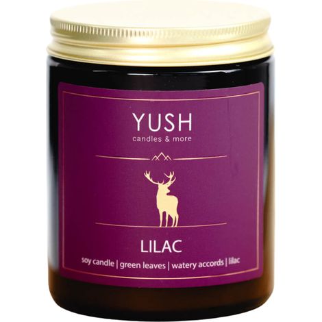 Lila - vela de soja perfumada SIN aroma floral - yush - 180 ml (1/2)