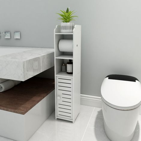 – Armoire de rangement salle de bain 81x22x5,5 cm – Imperméable en PP – Gain de place pour petits espaces – 3 kg (1/5)