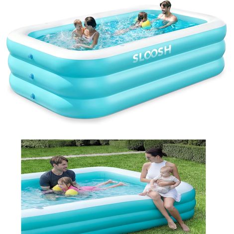 Piscine gonflable, piscine hors-sol, bassin peu profond, accessoire estival, piscine familiale, idéale pour les arrière-cours et les jardins (130 x 72 x 22 po)