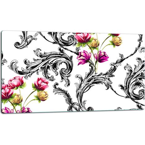 Tablero de corte de placa de vidrio 52x30 flores (1/5)