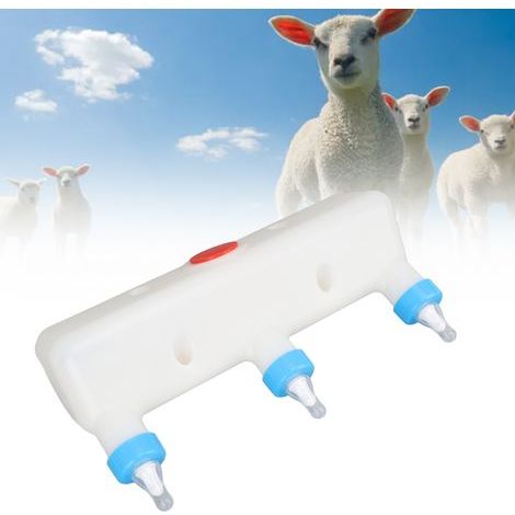 Biberon pour Animaux Nourrisson avec 3 Tetines, 3L, 35cm, Matiere Plastique et Silicone, Kit de 11 Pieces pour Porcelets et Agneaux.
