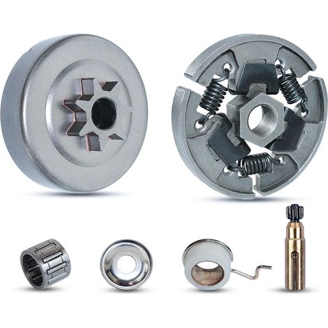 Ensemble de roue de chaîne pour embrayage pour tronçonneuse STIHL 017 018 MS170 MS180 170 180 021 023 025 MS210 MS230 MS250 avec pompe à engrenage à vis sans fin et disque d'embrayage (1/5)