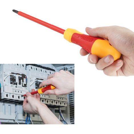 Eosnow 10pcs 1000 V Isolierter Schraubendreher mit magnetisch geschlitzten und Phillips -Bits Weiche Griffe Elektrische Elektriker Elektrische Arbeit Reparaturwerkzeuge