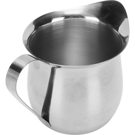 Ergonomischer Milchkännchen aus Edelstahl zum Aufschäumen von Milch und Kaffee (240 ml). (1/5)
