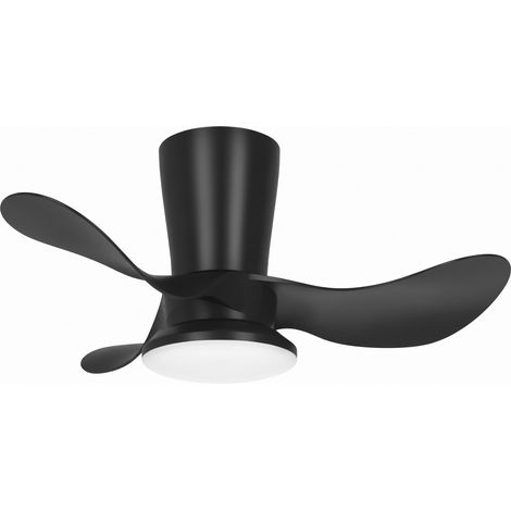 Ventilador dc triollo 27w 2700lm negro 3aspas 6vel 61d 3000-4500-6500k remoto+reg.intensidad+temporizador+memoria