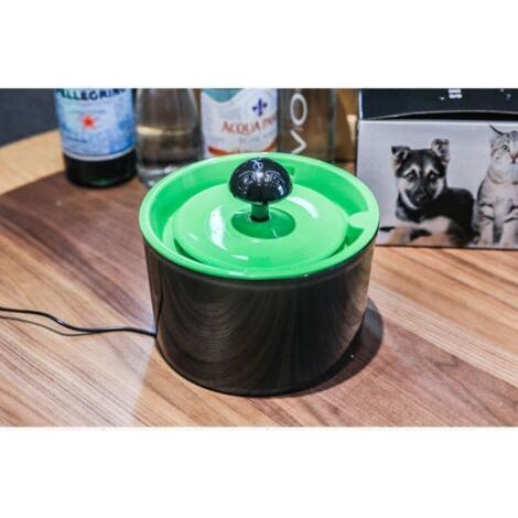 Fontaine à eau pour chat  Flower avec filtre triple action, 1,6 L, verte
