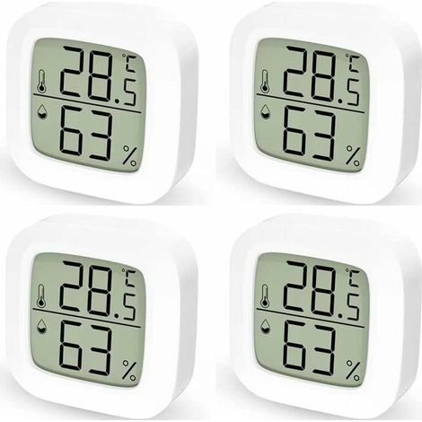 [JAMAIS UTILISÉ] Thermometre Interieur Maison Lot de 4 Thermometre Hygrometre Numérique,Thermomètre Digital pour Chambre à Coucher (1/4)