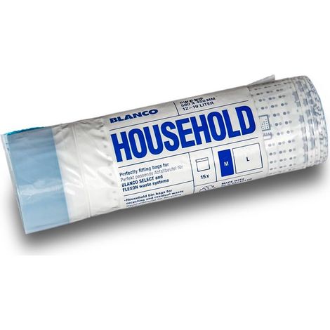 Sacs poubelle ménagers M (15-19 litres) Avec cordon de serrage Indéchirable et imperméable Sacs poubelle Élimination facile 50% de plastique recyclé Compatible avec Select et (1/5)