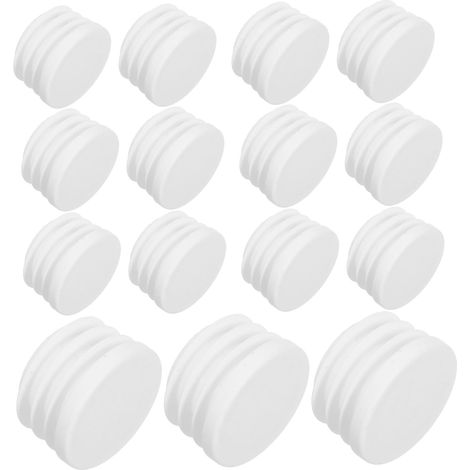 Lot de 60 bouchons ronds en plastique blanc pour tuyaux métalliques (1/5)