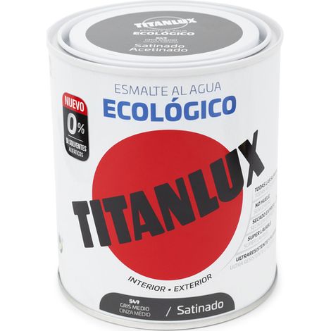 Titanlux Ecológico Esmalte al agua mulisuperficie Satinado Gris Medio 750 ml