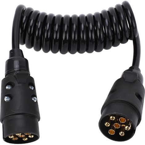 Fil à ressort de remorque 12V 24V, 2M, 7 noyaux de remorquage enroulé pour véhicules commerciaux, camping-cars, voitures, bateaux (1/5)