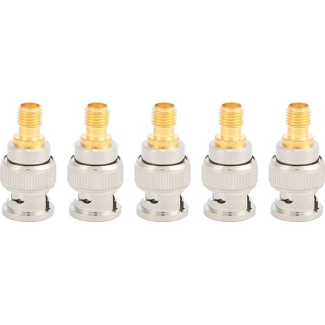 5 pièces Connecteur SMA-F à BNC Mâle Cuivre Pur pour Antennes WiFi, Réseaux Sans Fil et Applications RF (1/5)