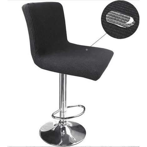 Housse de chaise de bar noire – Lot de 2 pièces – Polyester – Convient pour chaises de 28 à 35 cm de hauteur – Lavable en machine (1/5)