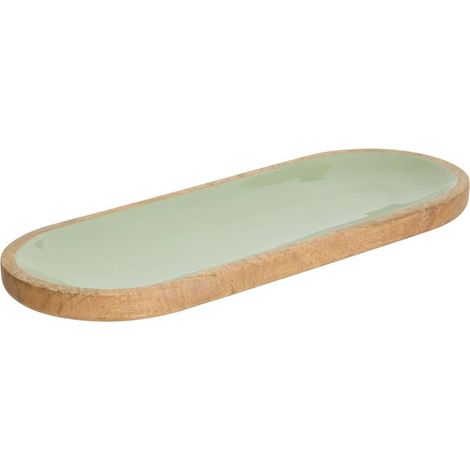 Plat de Présentation en Bois "Inaya" 40cm Vert